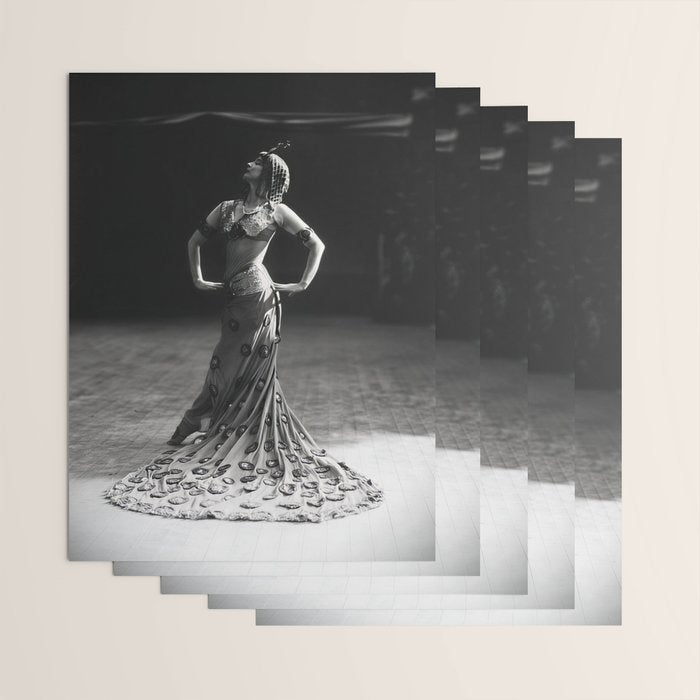 1920 Spanish Flamenco dancer vintage starlet Ruth St Denis black and white photograph  Wrapping Paper Gallery Image 3