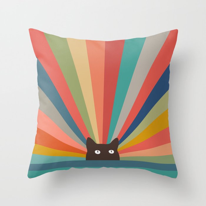 Cat Landscape 48 Throw Pillow Gallery Image 1
