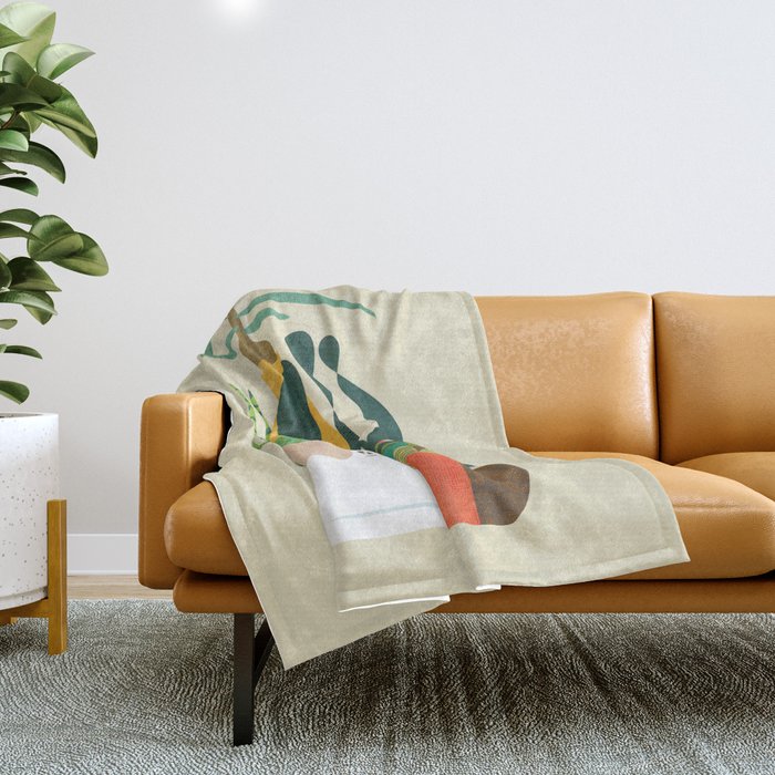 Still life with cat Throw Blanket Gallery Image 1