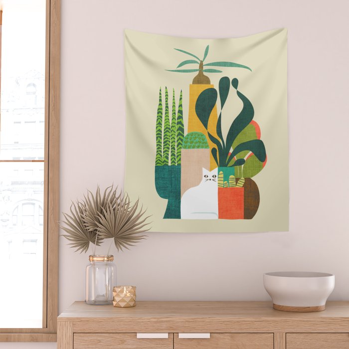 Still life with cat Wall Tapestry Gallery Image 2