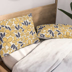 Four-leaf Flower Pattern / Yellow & Blue Pillow Sham Gallery Image 2
