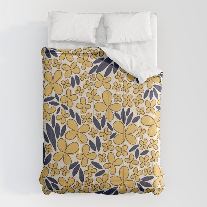 Four-leaf Flower Pattern / Yellow & Blue Comforter Gallery Image 1