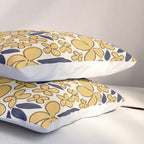 Four-leaf Flower Pattern / Yellow & Blue Pillow Sham Gallery Image 3