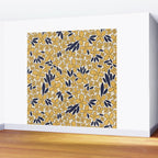 Four-leaf Flower Pattern / Yellow & Blue Wall Mural Gallery Image 2