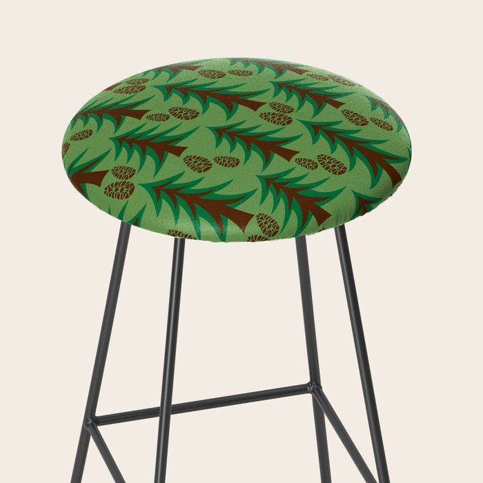 Abstract Fir Trees and Pine Cones Stool Gallery Image 2