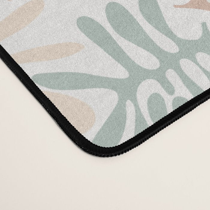 Matisse leaves pattern modern minimalistic pastel crayon soft colors Desk Mat Gallery Image 4