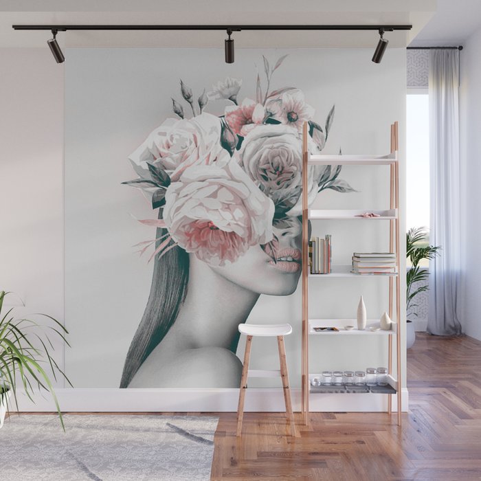 WOMAN WITH FLOWERS 11 Wall Mural Gallery Image 1