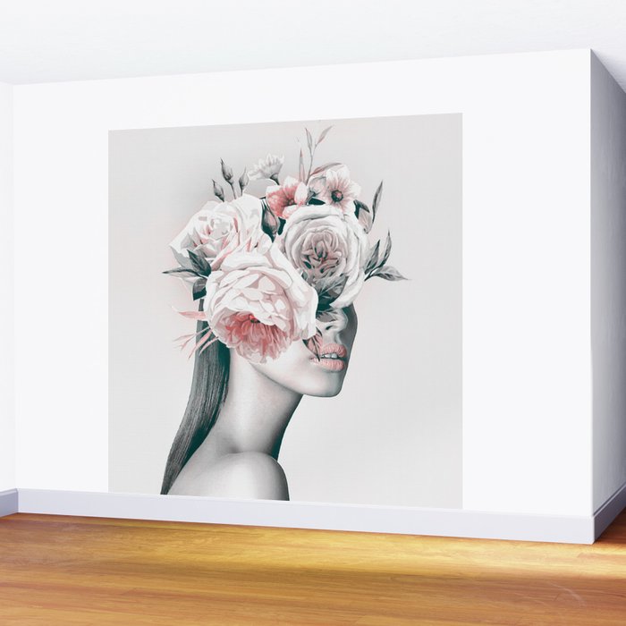 WOMAN WITH FLOWERS 11 Wall Mural Gallery Image 2