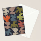 Midcentury Bird Grid (Charcoal) Stationery Card Gallery Image 2