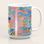 Spotted Whale, Wildlife Ocean Life Fish Illustration, Eclectic Bohemian Painting Free Swim Sea Underwater Coffee Mug Gallery Image 2