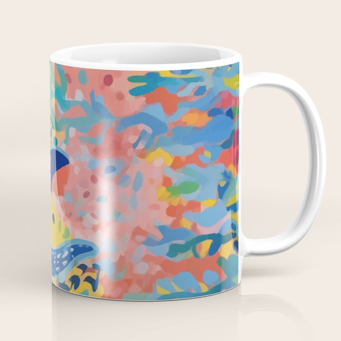 Spotted Whale, Wildlife Ocean Life Fish Illustration, Eclectic Bohemian Painting Free Swim Sea Underwater Coffee Mug Gallery Image 1