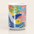 Spotted Whale, Wildlife Ocean Life Fish Illustration, Eclectic Bohemian Painting Free Swim Sea Underwater Coffee Mug Gallery Image 4