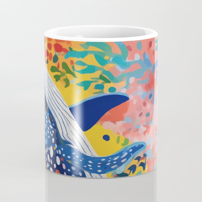 Spotted Whale, Wildlife Ocean Life Fish Illustration, Eclectic Bohemian Painting Free Swim Sea Underwater Coffee Mug Gallery Image 4