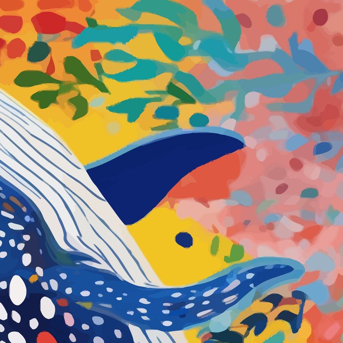Spotted Whale, Wildlife Ocean Life Fish Illustration, Eclectic Bohemian Painting Free Swim Sea Underwater Coffee Mug Gallery Image 2