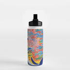 Spotted Whale, Wildlife Ocean Life Fish Illustration, Eclectic Bohemian Painting Free Swim Sea Underwater Water Bottle Gallery Image 2