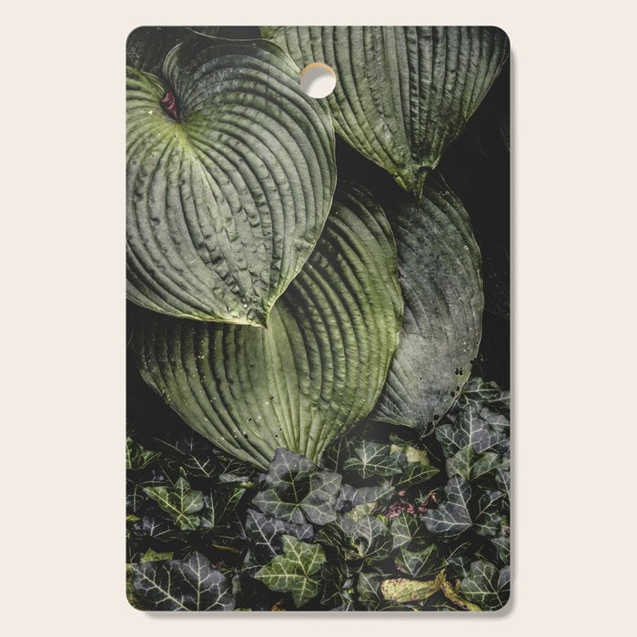 Hosta and Ivy - green nature botanical environment photograph Cutting Board Gallery Image 1