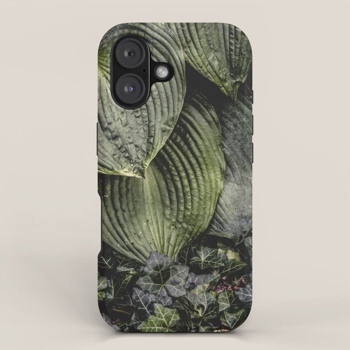 Hosta and Ivy - green nature botanical environment photograph iPhone Case Gallery Image 1