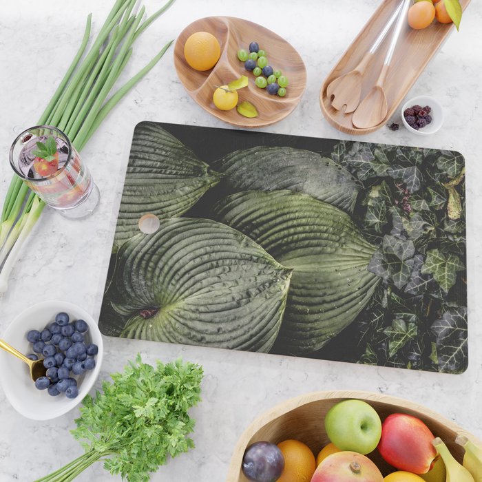 Hosta and Ivy - green nature botanical environment photograph Cutting Board Gallery Image 2