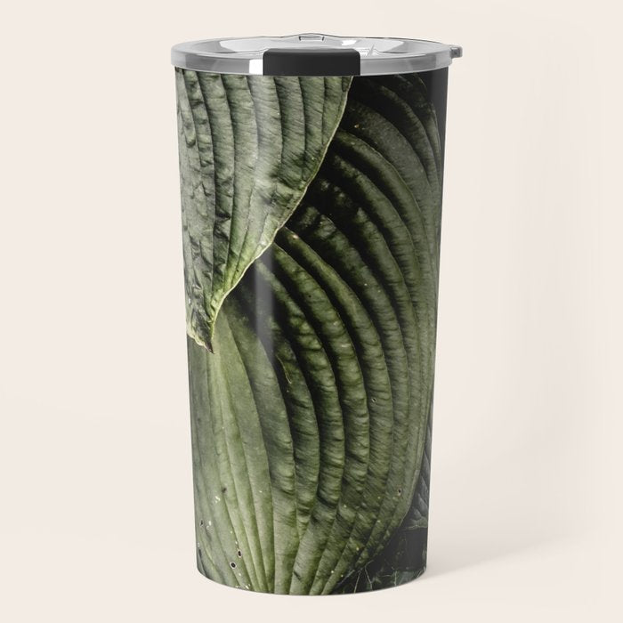 Hosta and Ivy - green nature botanical environment photograph Travel Mug Gallery Image 1