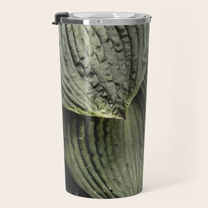 Hosta and Ivy - green nature botanical environment photograph Travel Mug Gallery Image 3