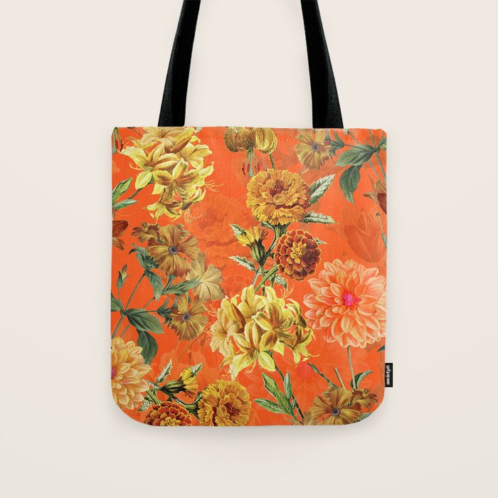 Vintage & Shabby Chic - Warm Sunny Yellow Flower Garden Tote Bag Gallery Image 1