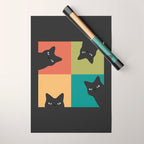 Black Cat Peeking 2x2 Wrapping Paper Gallery Image 1