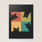 Black Cat Peeking 2x2 Stationery Card Gallery Image 2