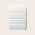 Gender neutral stripes mint pastel pink grey striped pattern nursery art Bath Mat Gallery Image 1