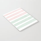 Gender neutral stripes mint pastel pink grey striped pattern nursery art Notebook Gallery Image 3