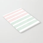 Gender neutral stripes mint pastel pink grey striped pattern nursery art Notebook Gallery Image 2