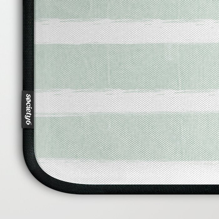 Gender neutral stripes mint pastel pink grey striped pattern nursery art Laptop Sleeve Gallery Image 3