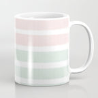 Gender neutral stripes mint pastel pink grey striped pattern nursery art Coffee Mug Gallery Image 1