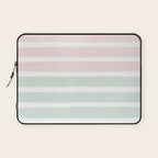 Gender neutral stripes mint pastel pink grey striped pattern nursery art Laptop Sleeve Gallery Image 1