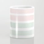 Gender neutral stripes mint pastel pink grey striped pattern nursery art Coffee Mug Gallery Image 4