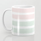 Gender neutral stripes mint pastel pink grey striped pattern nursery art Coffee Mug Gallery Image 3