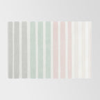 Gender neutral stripes mint pastel pink grey striped pattern nursery art Rug Gallery Image 2