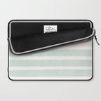 Gender neutral stripes mint pastel pink grey striped pattern nursery art Laptop Sleeve Gallery Image 2