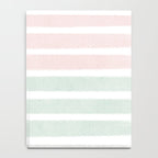 Gender neutral stripes mint pastel pink grey striped pattern nursery art Notebook Gallery Image 4
