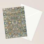 Antique 17th Century Safavid Polonaise Golden Blue Persian Carpet Stationery Card Gallery Image 2