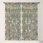 Antique 17th Century Safavid Polonaise Golden Blue Persian Carpet Window Curtain Gallery Image 5