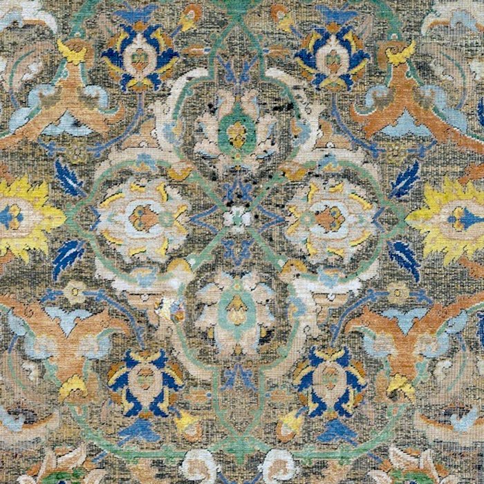 Antique 17th Century Safavid Polonaise Golden Blue Persian Carpet Coffee Mug Gallery Image 2