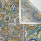 Antique 17th Century Safavid Polonaise Golden Blue Persian Carpet Wall Tapestry Gallery Image 3
