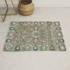 Antique 17th Century Safavid Polonaise Golden Blue Persian Carpet Rug Gallery Image 1
