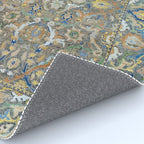 Antique 17th Century Safavid Polonaise Golden Blue Persian Carpet Rug Gallery Image 4