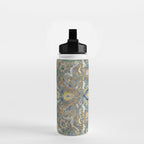 Antique 17th Century Safavid Polonaise Golden Blue Persian Carpet Water Bottle Gallery Image 2