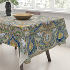 Antique 17th Century Safavid Polonaise Golden Blue Persian Carpet Tablecloth Gallery Image 3
