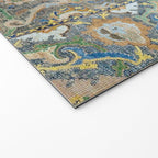 Antique 17th Century Safavid Polonaise Golden Blue Persian Carpet Welcome Mat Gallery Image 2