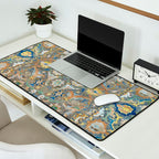 Antique 17th Century Safavid Polonaise Golden Blue Persian Carpet Desk Mat Gallery Image 2