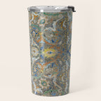 Antique 17th Century Safavid Polonaise Golden Blue Persian Carpet Travel Mug Gallery Image 2