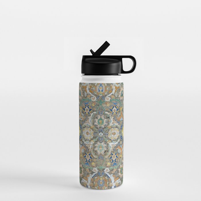 Antique 17th Century Safavid Polonaise Golden Blue Persian Carpet Water Bottle Gallery Image 1